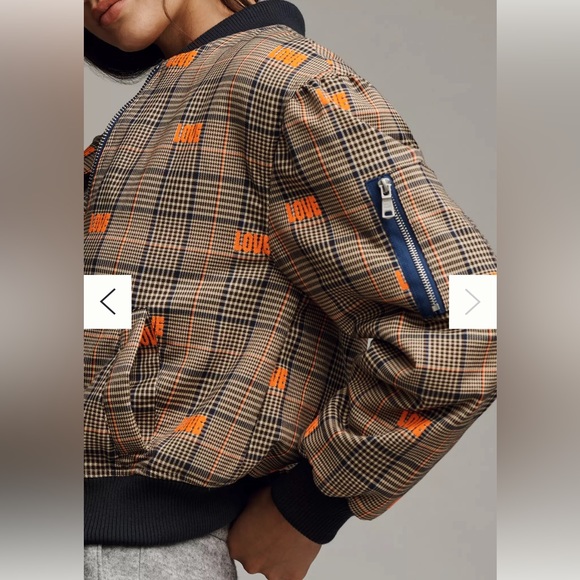 NWT Anthropologie Avec Les Filles Embroidered Love Bomber Jacket / Size XL - Picture 2 of 10